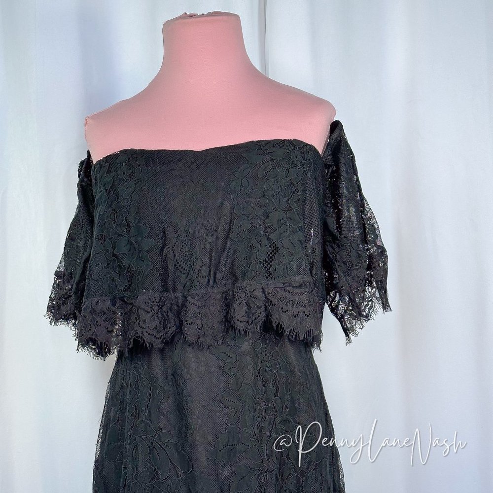 Lulu's Be My Sweetheart Black Lace Off-the-Shoulder Bodycon Dress - Picture 5 of 15